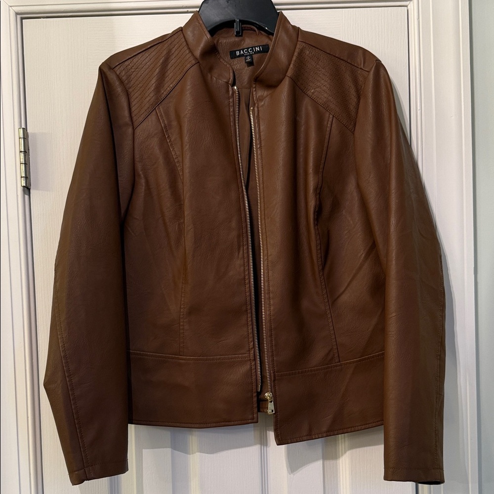 Baccini Women's Brown Leather Jacket